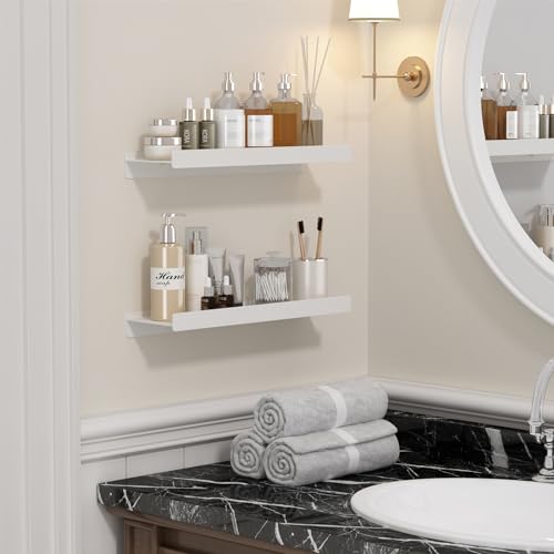 Danpoo Black Floating Shelves for Wall Metal Shelf Wall Mounted Shelves for Bathroom Wall Shelves,12 inch