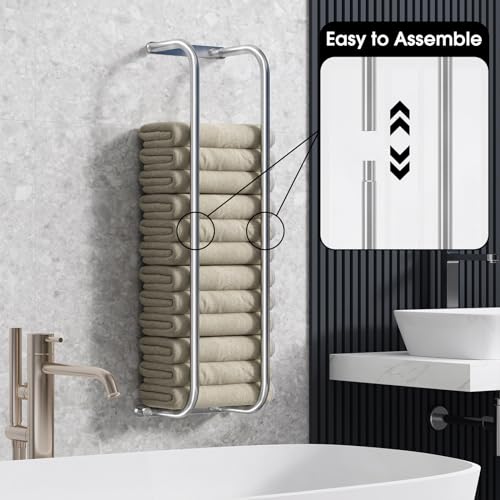 Danpoo Towel Racks for Bathroom, Wall Towel Rack for Rolled Towels, Bathroom Towel Storage, Stainless Steel