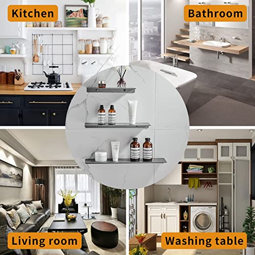 Danpoo Floating Shelf, Metal Wall Shelf for Bathroom/Living Room/Kitchen/Bedroom, Display Shelf for Collectibles