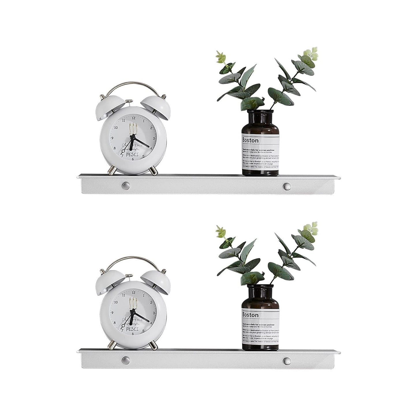 Danpoo Black Floating Shelves for Wall Storage, Metal Wall Shelves for Living Room, Bathroom, Kitchen, 12” Small Display Shelves for Collectibles(2 PCS)