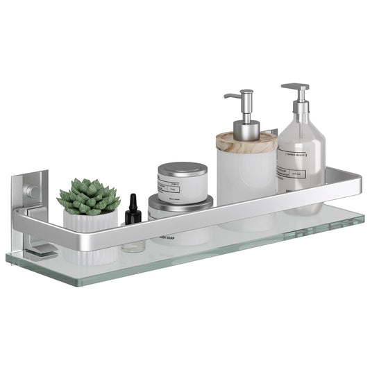 Danpoo Bathroom Shelves Wall Mount, Tempered Glass Floating Shelves