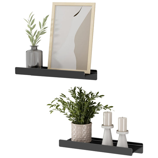 Danpoo Black Floating Shelves for Wall Metal Shelf Wall Mounted Shelves for Bathroom Wall Shelves,12 inch